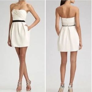 Strapless BCBG cream short dress